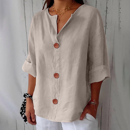 Women's Solid Cotton Blouse