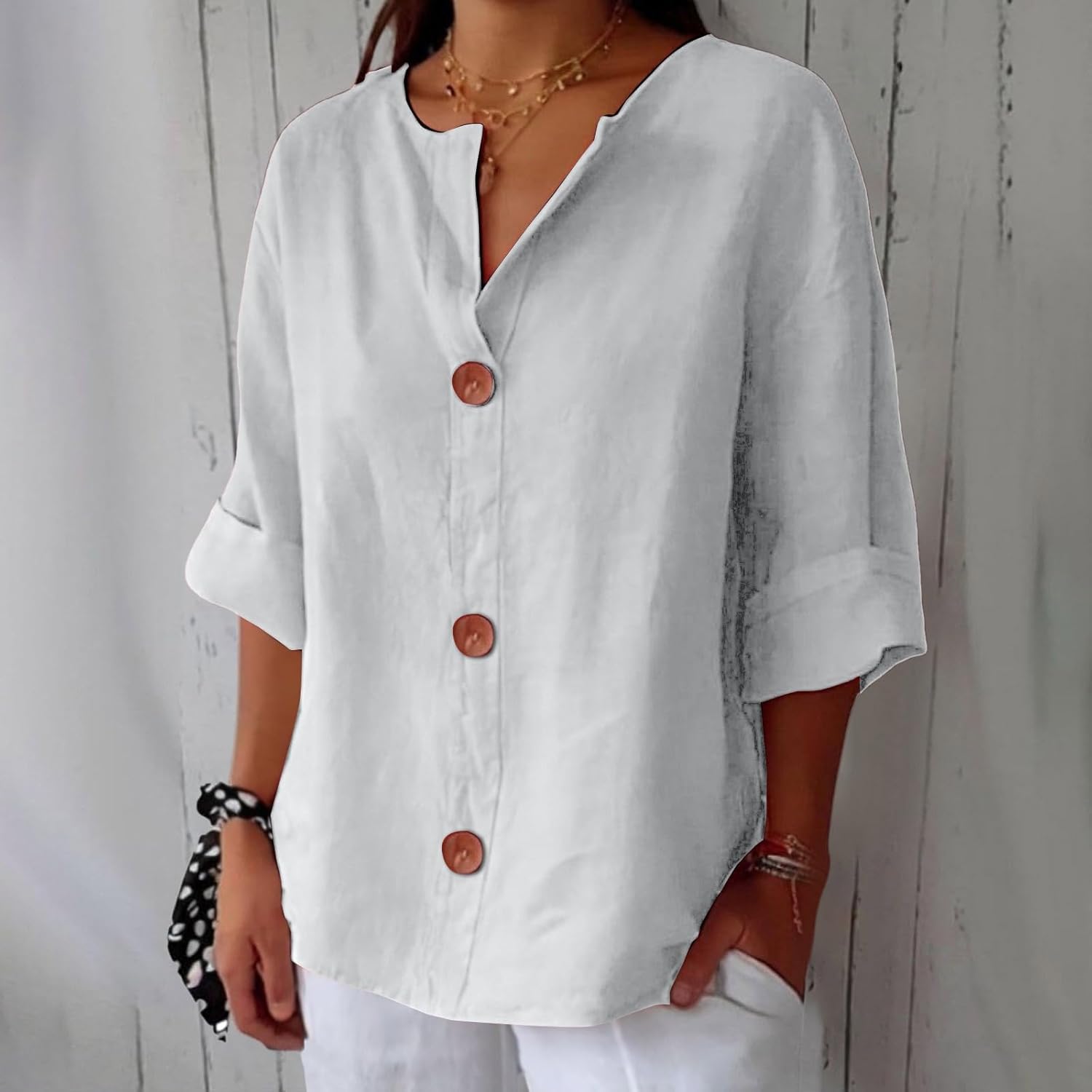 Women's Solid Cotton Blouse