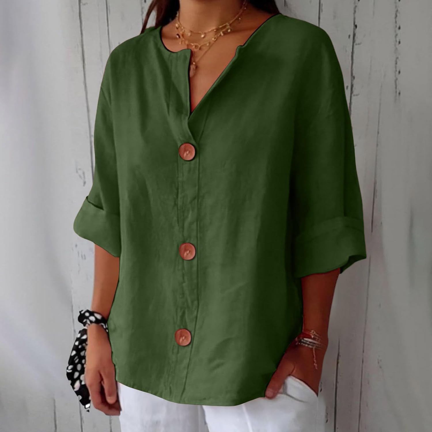 Women's Solid Cotton Blouse
