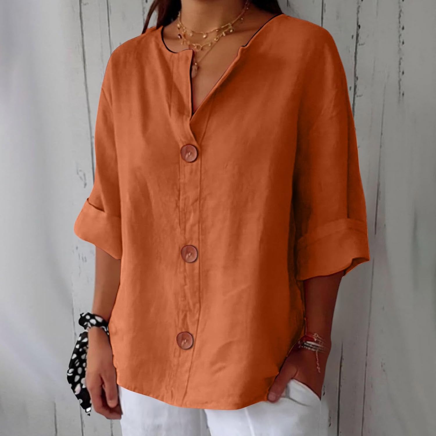 Women's Solid Cotton Blouse
