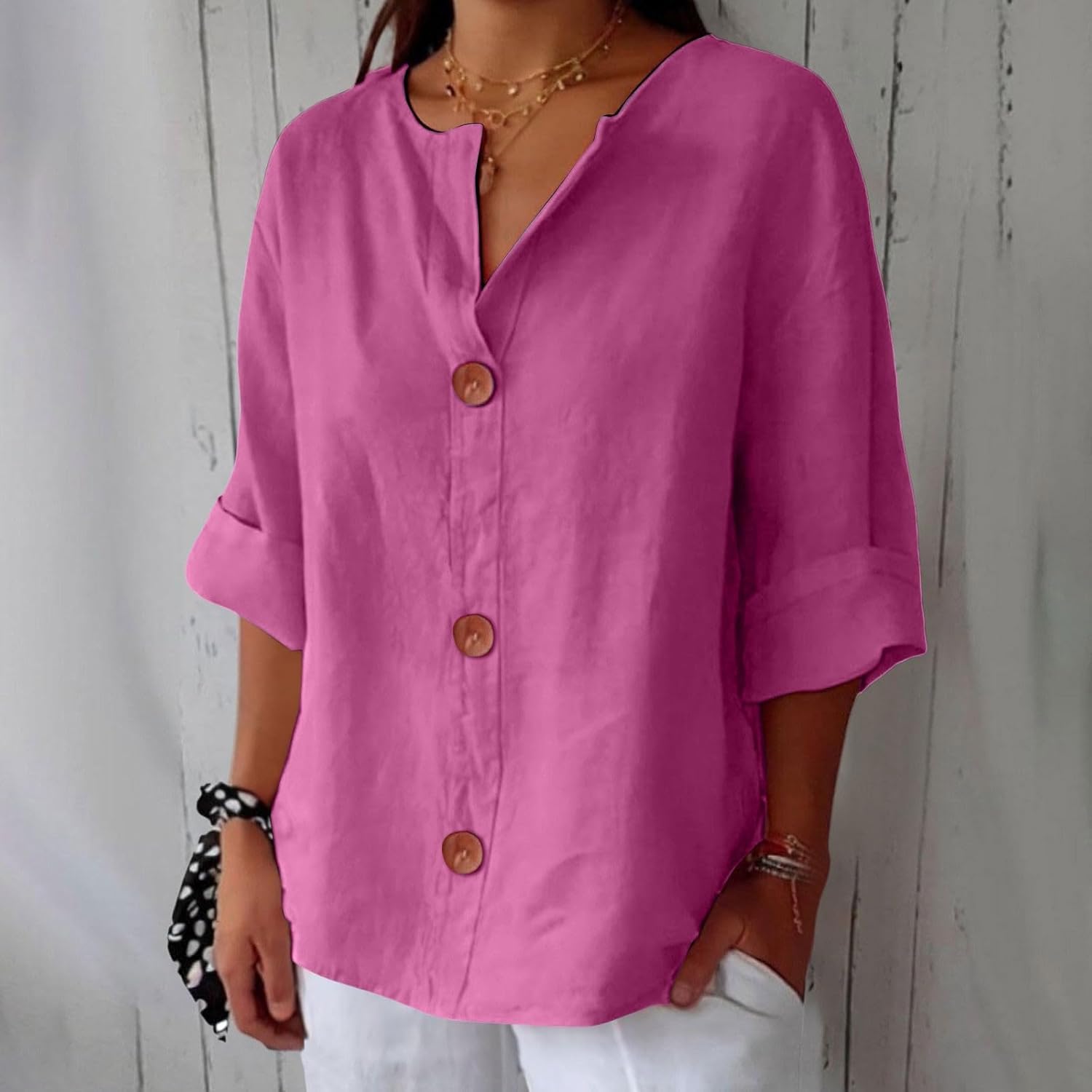 Women's Solid Cotton Blouse