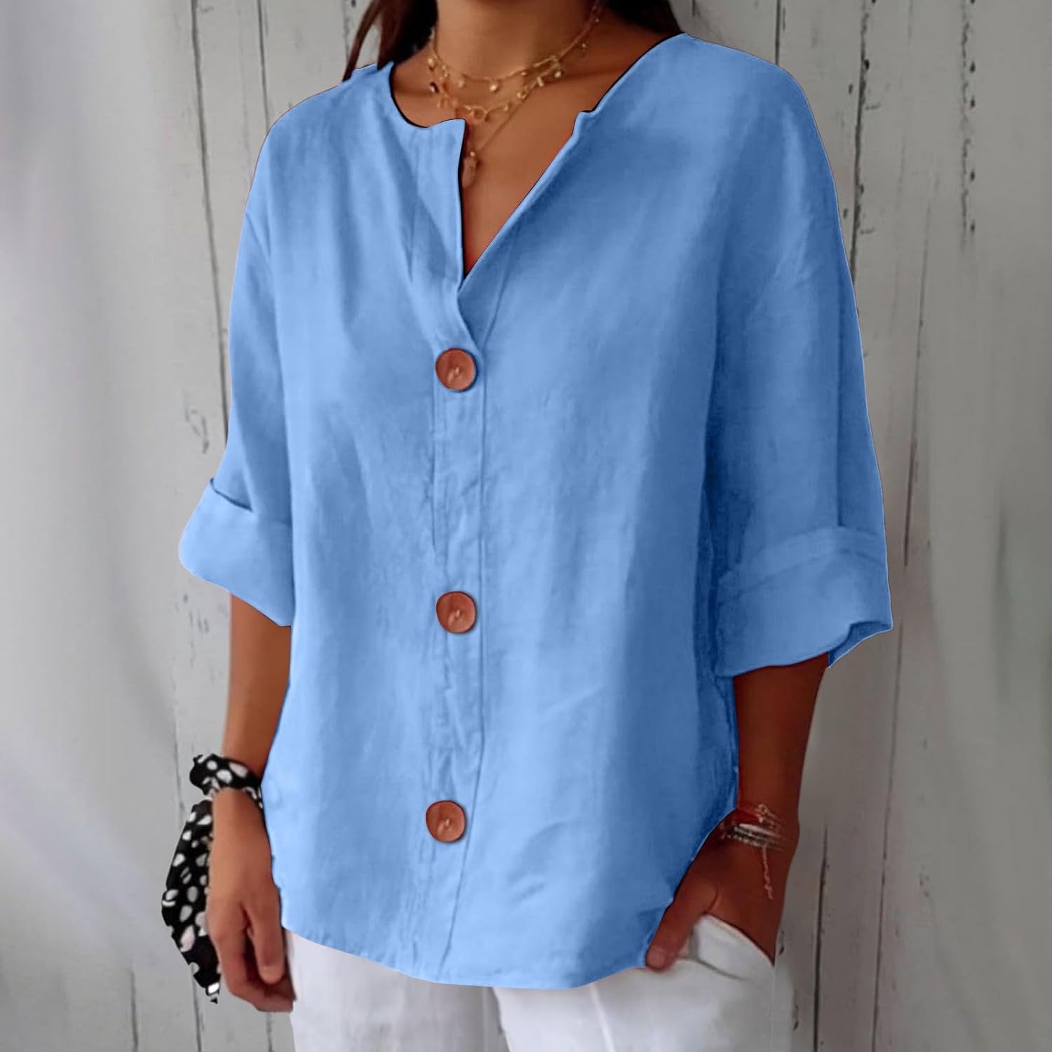 Women's Solid Cotton Blouse