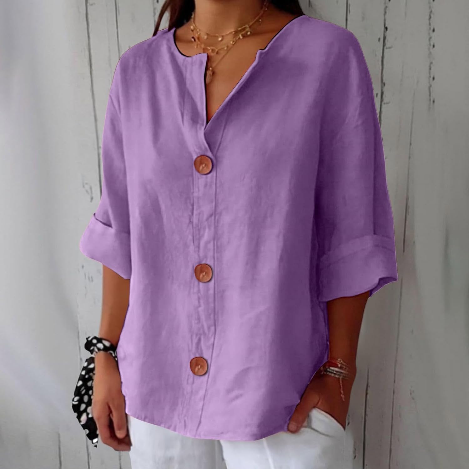 Women's Solid Cotton Blouse