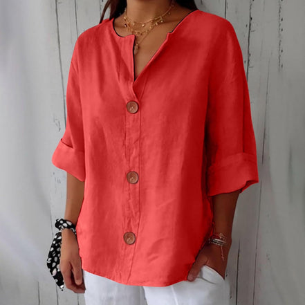 Women's Solid Cotton Blouse