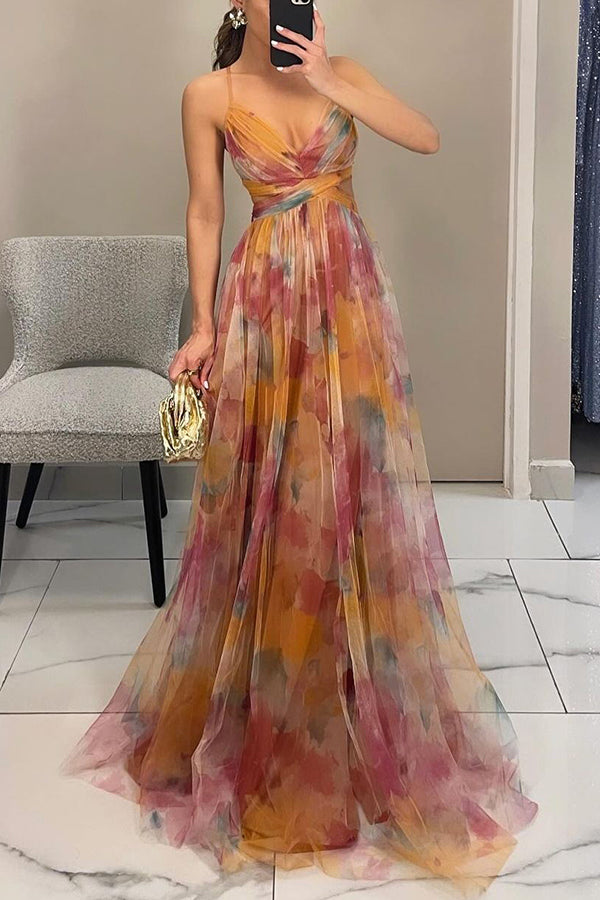 Women's Solid Chiffon Maxi Dress