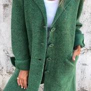 Women's Solid Wool Long Coat