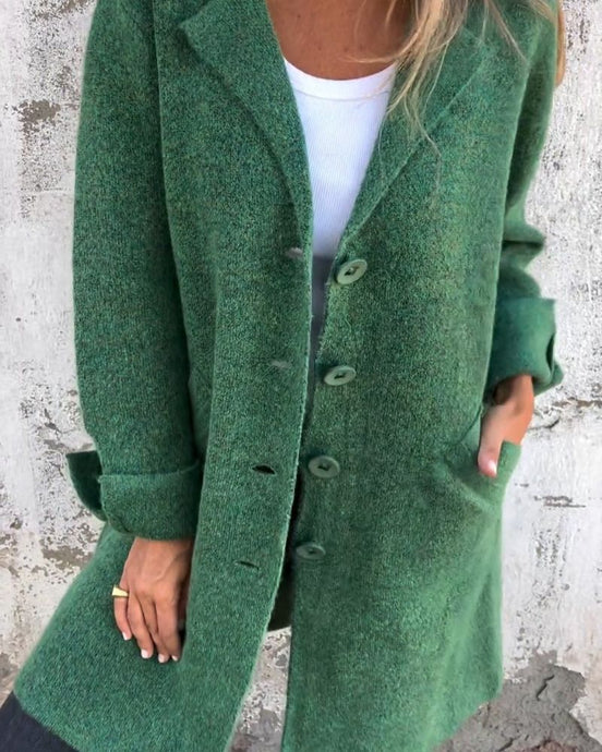 Women's Solid Wool Long Coat
