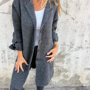 Women's Solid Wool Long Coat