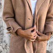 Women's Solid Wool Long Coat