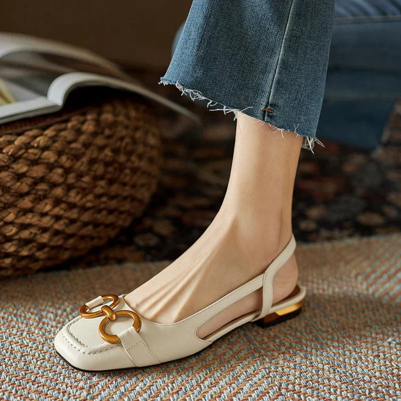 Women's Neutral Leather Sandals