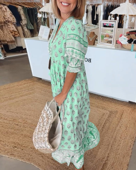Women's Floral V-Neck Dress
