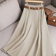 Women's Solid Cotton A-Line Skirt