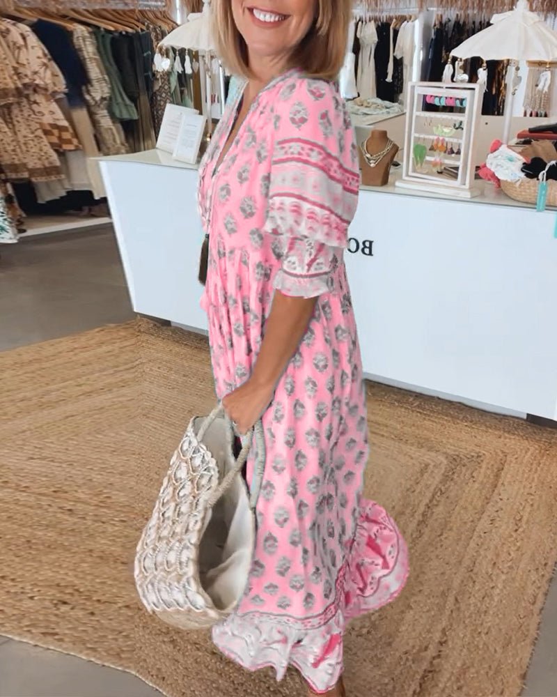 Women's Floral V-Neck Dress