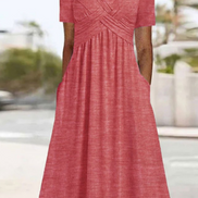 Women's Solid Jersey Crossover Dress