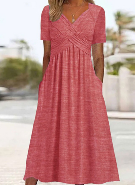 Women's Solid Jersey Crossover Dress