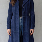 Women's Vintage Suede Longline Coat