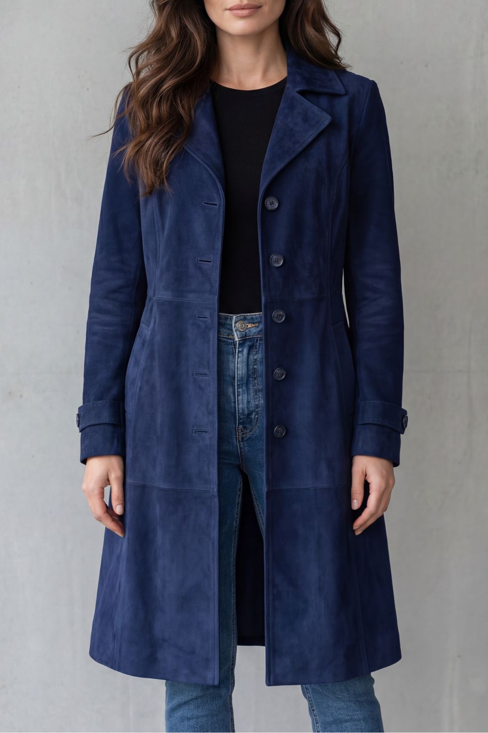Women's Vintage Suede Longline Coat