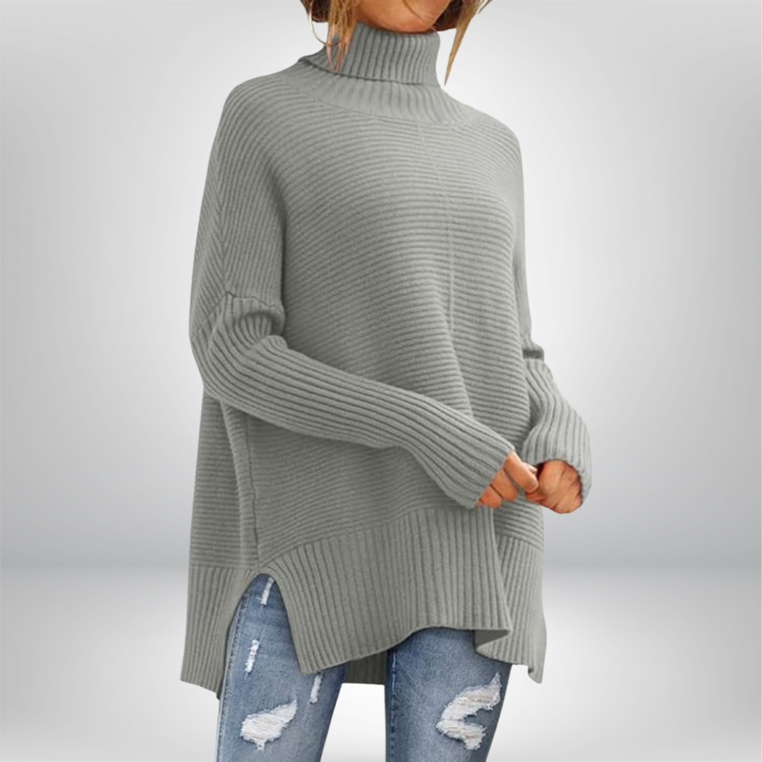 Women's Plain Knit Turtleneck Jumper