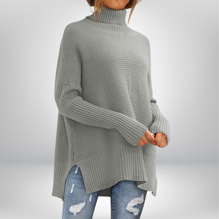 Women's Plain Knit Turtleneck Jumper