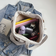 Women's Ribbed Leather Tote Bag