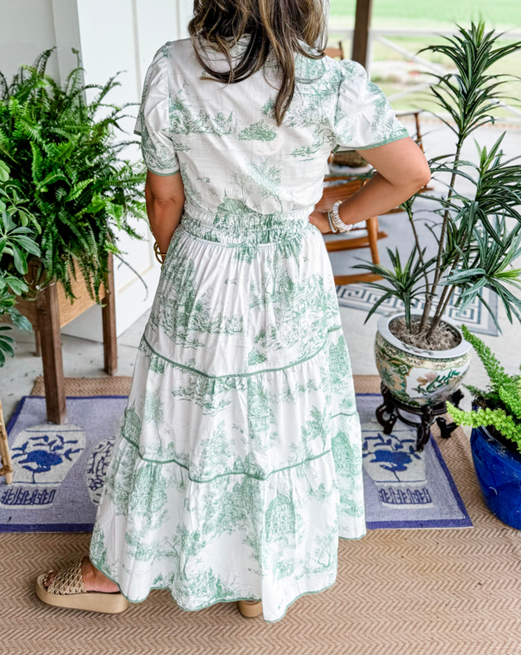 Women's Toile Cotton Maxi Dress