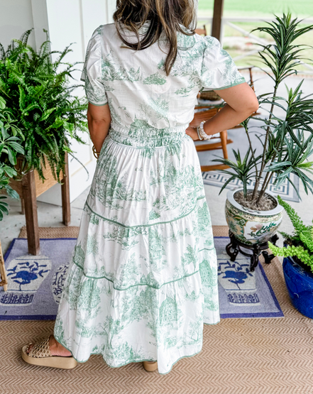 Women's Toile Cotton Maxi Dress