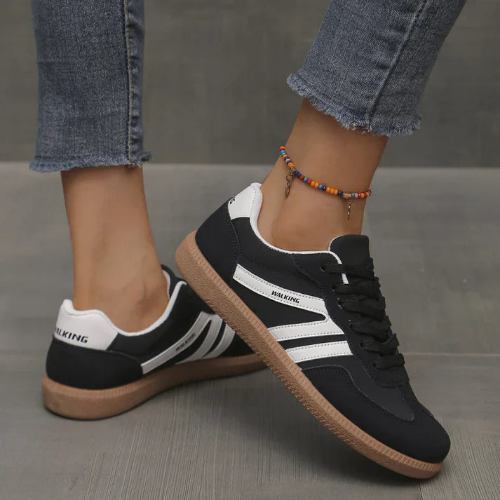 Women's Beige Fabric Sneakers