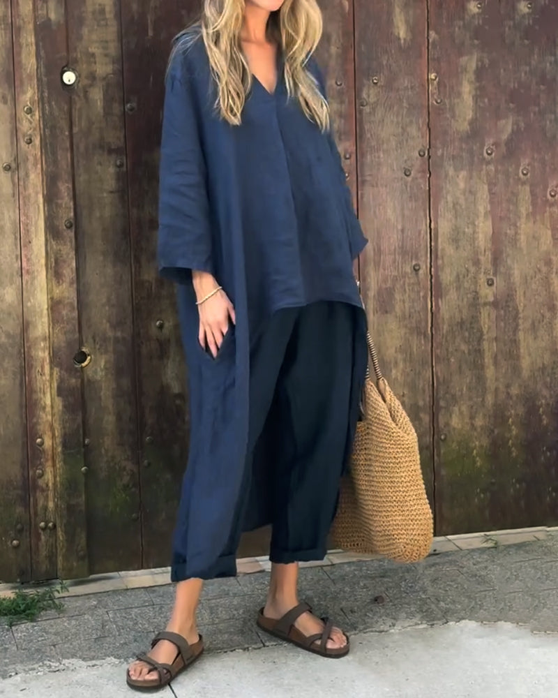 Women's Solid Jersey Two-Piece Set