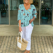 Women's Printed Cotton Tunic Top