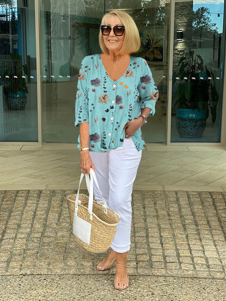 Women's Printed Cotton Tunic Top
