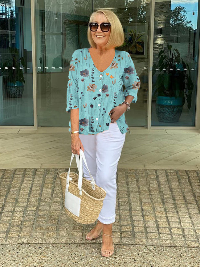 Women's Printed Cotton Tunic Top