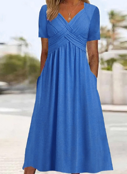 Women's Solid Jersey Crossover Dress