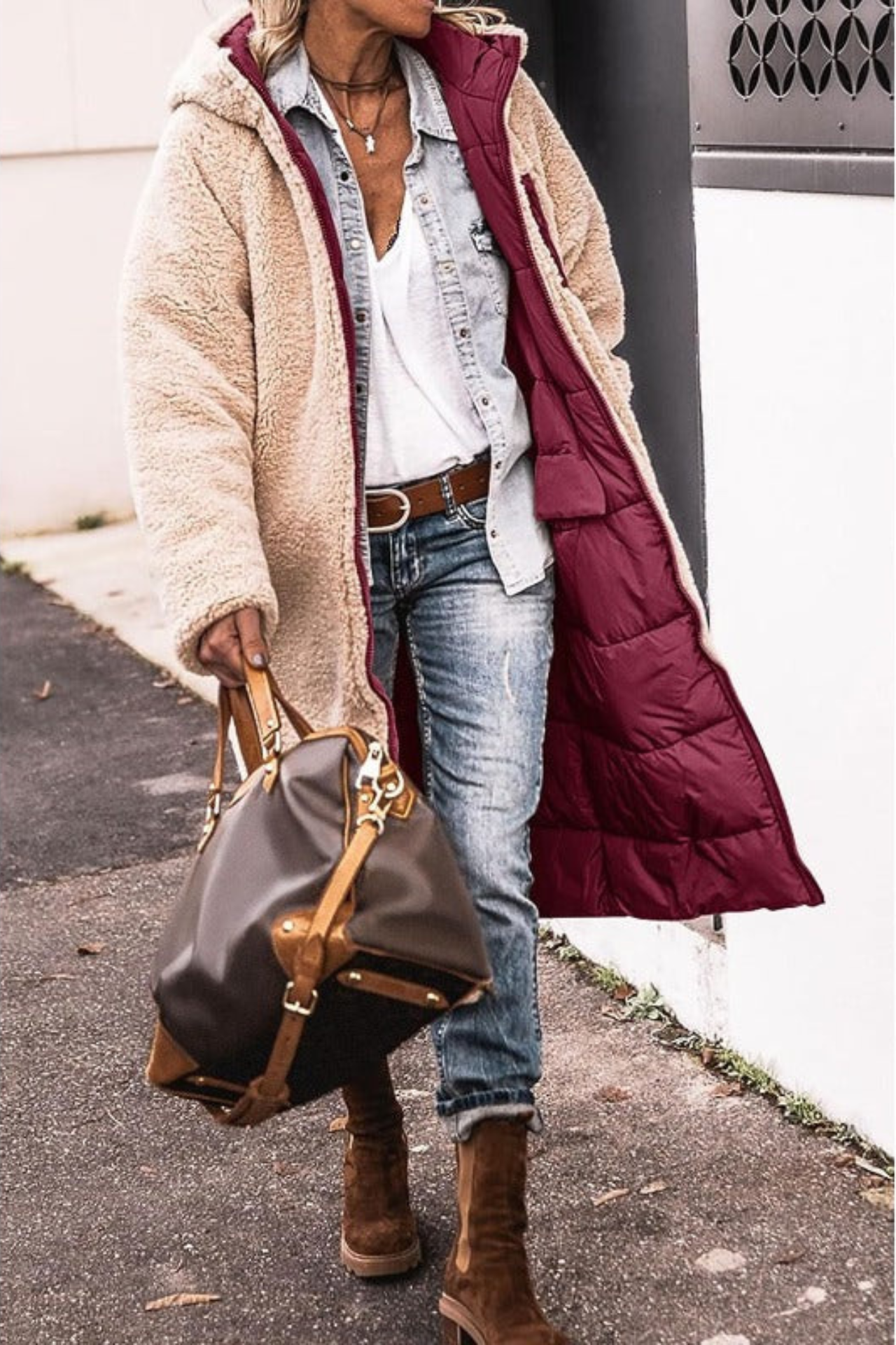 Women's Reversible Wool Coat