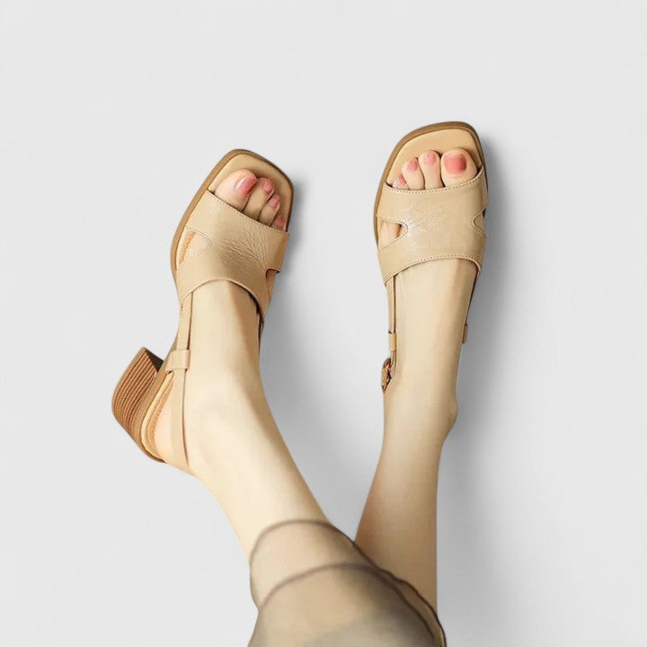 Women's Neutral Leather Sandals
