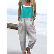 Women's Colourful Striped Cotton Overalls