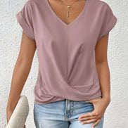 Women's Solid Jersey Twist-Front Top