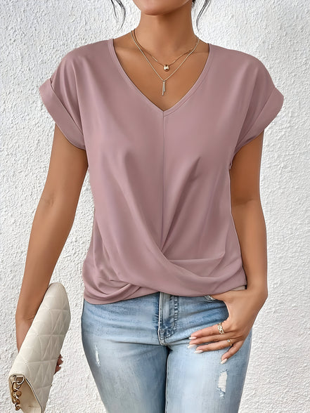 Women's Solid Jersey Twist-Front Top