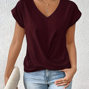 Women's Solid Jersey Twist-Front Top