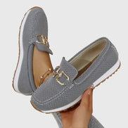 Women's Black Leather Loafer Sneakers