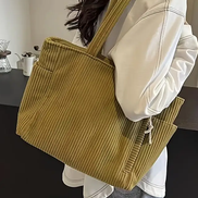 Women's Ribbed Leather Tote Bag