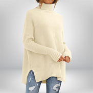 Women's Plain Knit Turtleneck Jumper