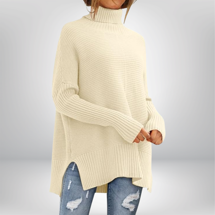 Women's Plain Knit Turtleneck Jumper