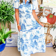 Women's Toile Cotton Maxi Dress