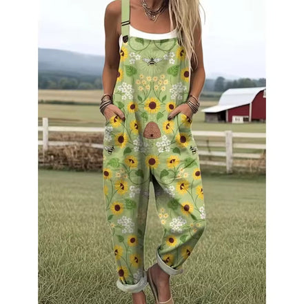Women's Colourful Striped Cotton Overalls
