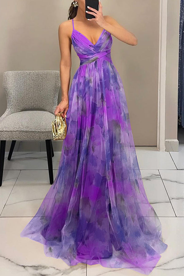 Women's Solid Chiffon Maxi Dress