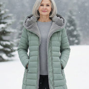 Women's Solid Fleece Puffer Coat