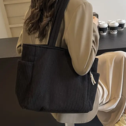 Women's Ribbed Leather Tote Bag