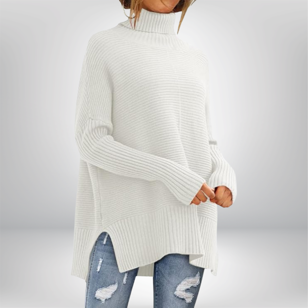 Women's Plain Knit Turtleneck Jumper