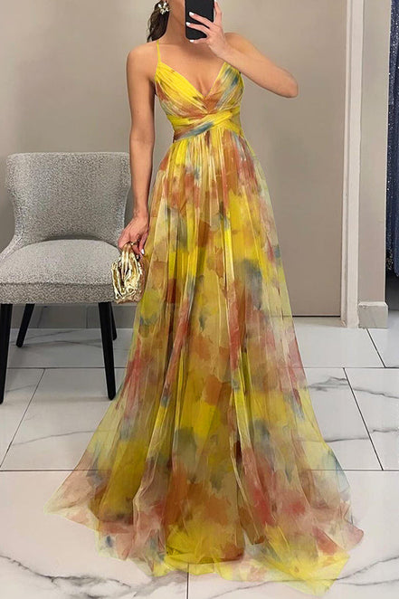 Women's Solid Chiffon Maxi Dress