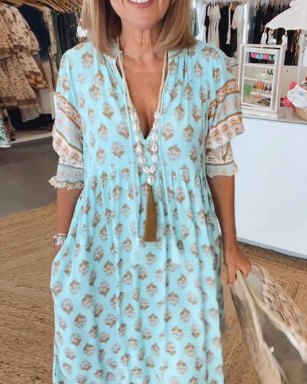 Women's Floral V-Neck Dress